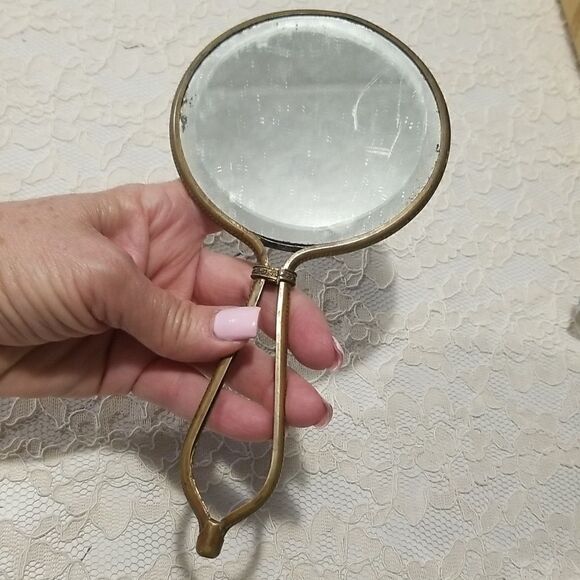 Vintage Art Nouveau hand mirror with antique baby photo - Picture 14 of 14